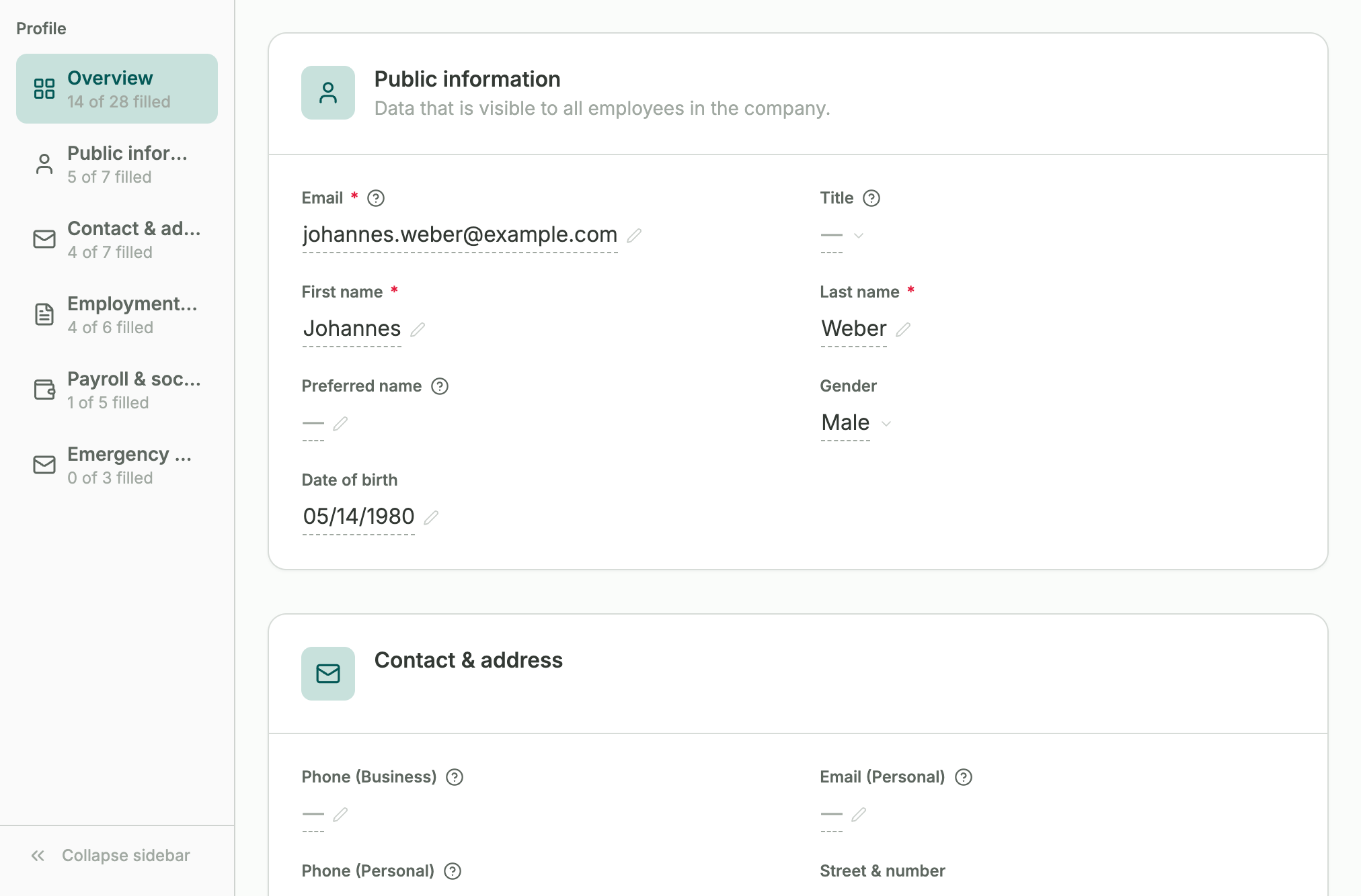 Employee record